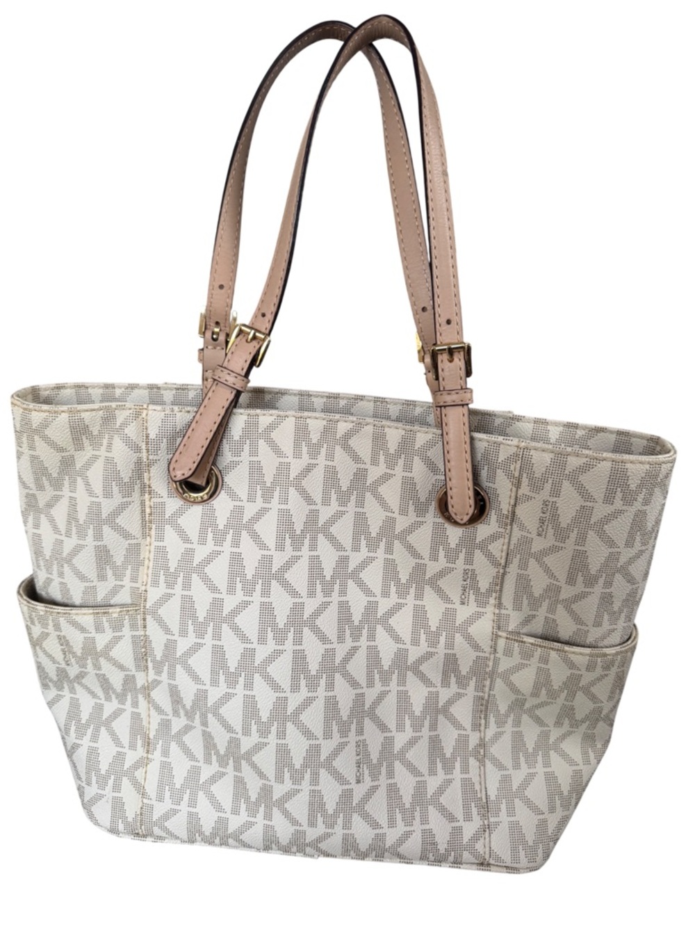 MICHAEL Michael Kors Jet Set Logo Monogram MK Large Tote Bag